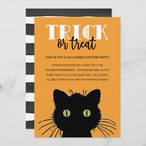Spooky Cat Halloween Party Invitation