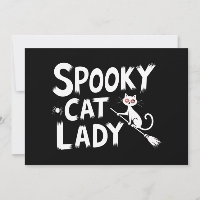 Spooky Cat Mom Spooky Cat Lady Halloween Cat Mom  Invitation (Front)