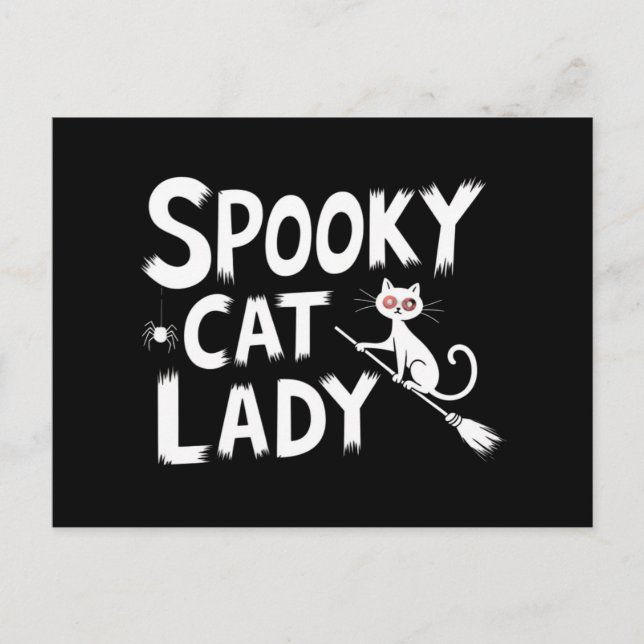 Spooky Cat Mom Spooky Cat Lady Halloween Cat Mom  Postcard (Front)