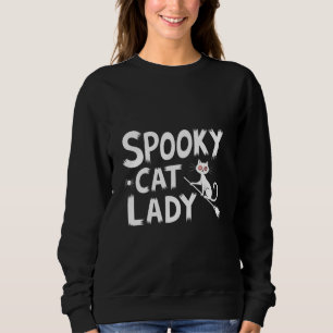 Spooky Cat Mom Spooky Cat Lady Halloween Cat Mom Sweatshirt