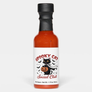 Spooky Cat Social Club PNG - Cute Halloween Classi Hot Sauces