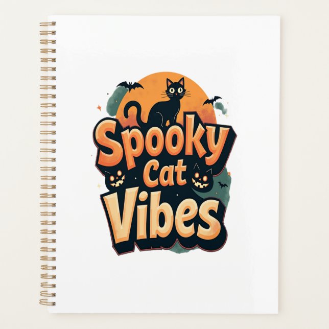 Spooky Cat Vibes Planner (Front)
