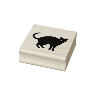 Spooky Cat with an Arched Back Art Stamp