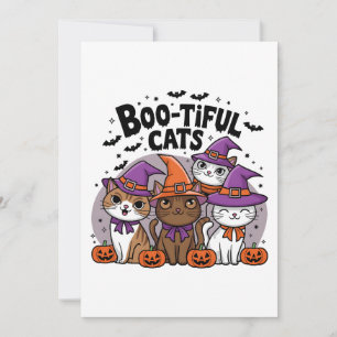 Spooky Cats and Pumpkins Invitation