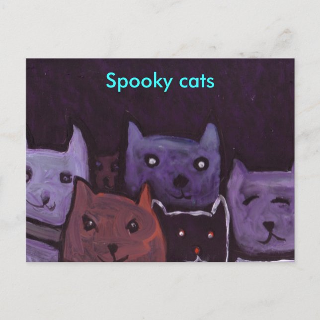 Spooky cats postcard (Front)