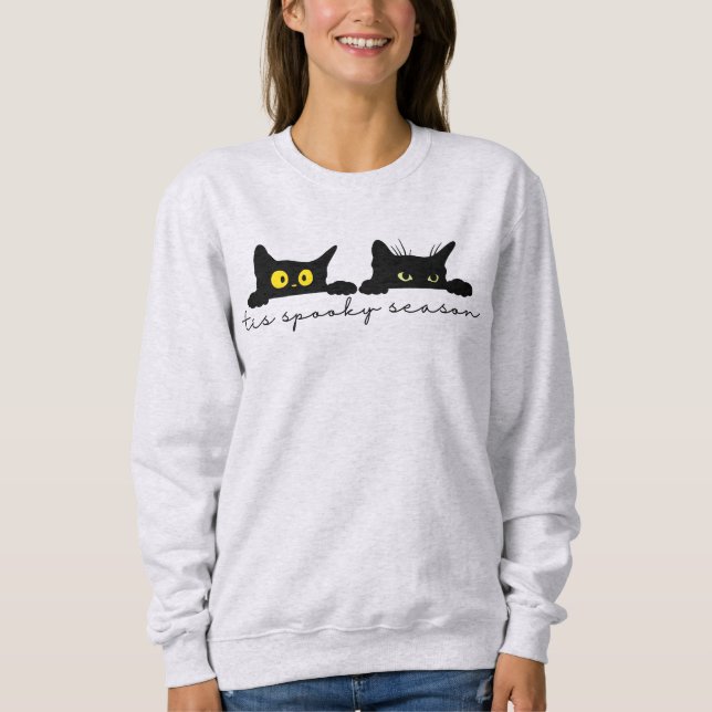 Spooky Cats Season, Cute Halloween Cats Sweatshirt (Front)