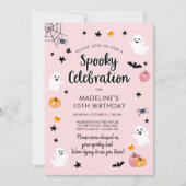 Spooky Celebration Ghost Halloween Birthday Party Invitation (Front)