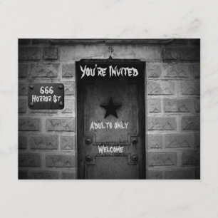 Spooky Cemetery crypt Halloween invitations