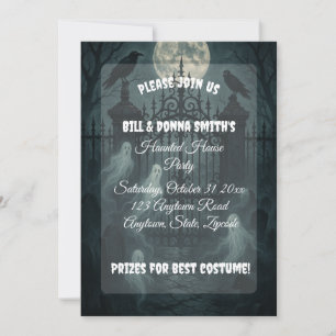 Spooky Cemetery Graveyard Halloween Party Invitation