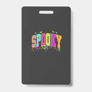 Spooky Checkered Halloween Badge
