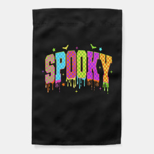 Spooky Checkered Halloween Garden Flag