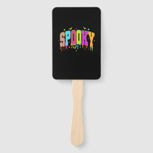 Spooky Checkered Halloween Hand Fan