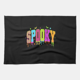 Spooky Checkered Halloween Kitchen Towel