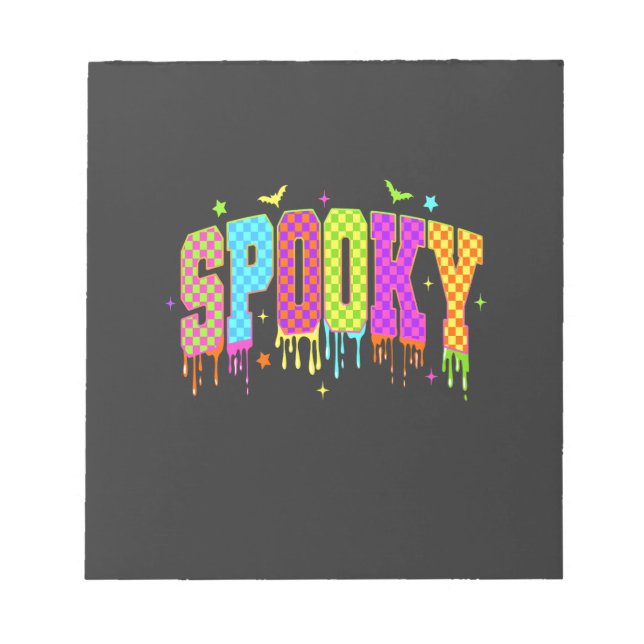 Spooky Checkered Halloween Notepad (Front)