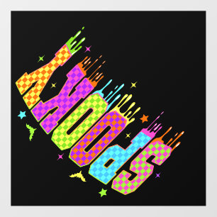 Spooky Checkered Halloween Wall Decal