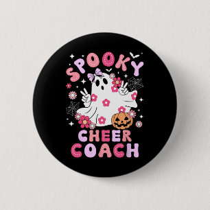 Spooky Cheer Coach Halloween Cheerleading Coach Gr Button