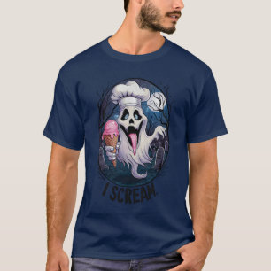 Spooky Chef Ghost Ice Cream Halloween Funny Men's T-Shirt