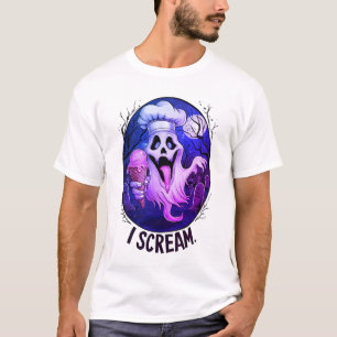 Spooky Chef Ghost Ice Cream Halloween Funny Men's T-Shirt