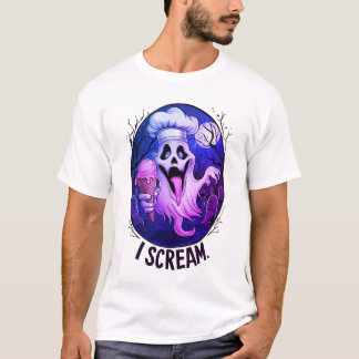 Spooky Chef Ghost Ice Cream Halloween Funny Men's T-Shirt