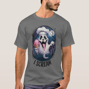 Spooky Chef Ghost Ice Cream Halloween Funny Men's T-Shirt