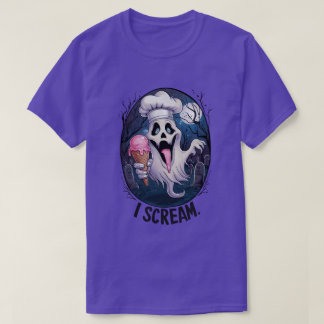 Spooky Chef Ghost Ice Cream Halloween Funny Men's T-Shirt