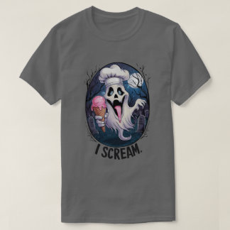Spooky Chef Ghost Ice Cream Halloween Funny Men's T-Shirt