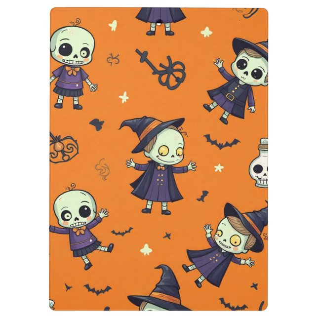 Spooky Chic Halloween Pillow - Frightfully Festive Clipboard (Back)
