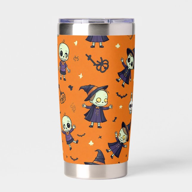 Spooky Chic Halloween Pillow - Frightfully Festive Insulated Tumbler (Front)
