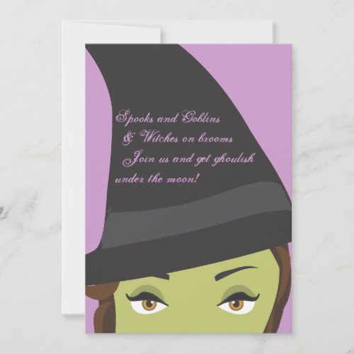 Spooky Chic Witch Halloween Party Invitation