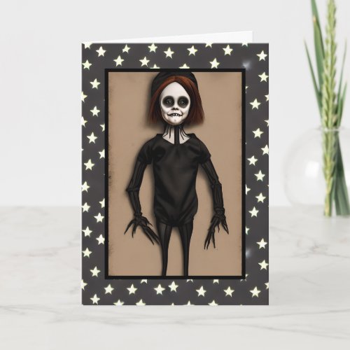 Spooky Child Doll Creature Halloween Card