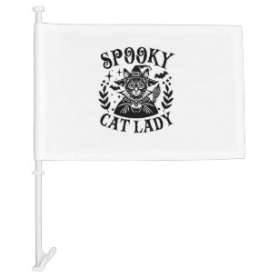 Spooky Childless Cat Lady Halloween Costume   Car Flag