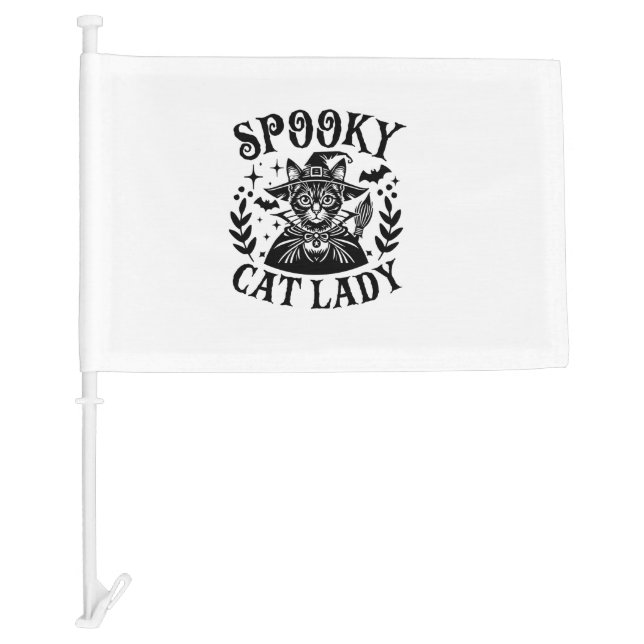 Spooky Childless Cat Lady Halloween Costume   Car Flag (Front)