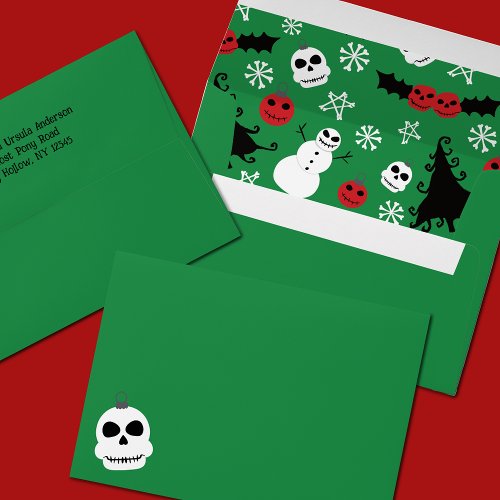 Spooky Christmas Creepy Goth Themed Holiday Envelope