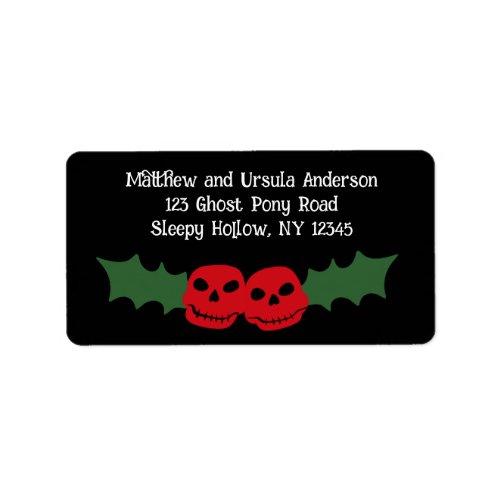Spooky Christmas Creepy Goth Themed Holiday Label