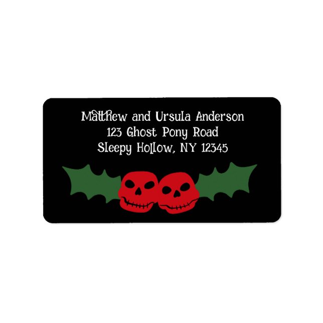 Spooky Christmas Creepy Goth Themed Holiday Label (Front)