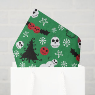 Spooky Christmas Creepy Goth Themed Holiday Tissue Paper