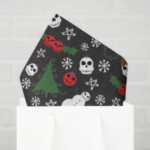 Spooky Christmas Creepy Goth Themed Holiday Tissue Paper