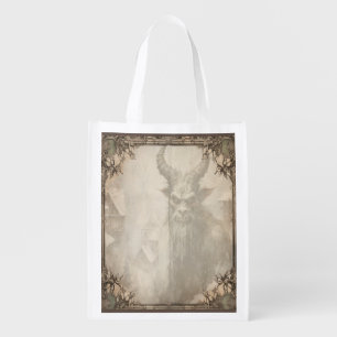 Spooky Christmas Krampus Grocery Bag