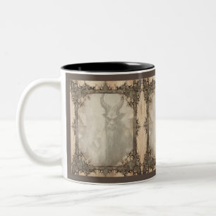 Spooky Christmas Krampus Two-Tone Coffee Mug