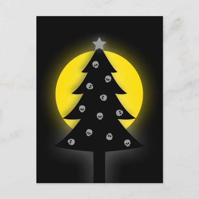 Spooky Christmas Tree Holiday Postcard (Front)