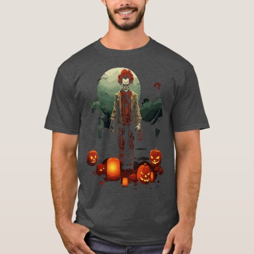 Spooky Circus Scary Halloween Killer Clown 5 T_Shirt