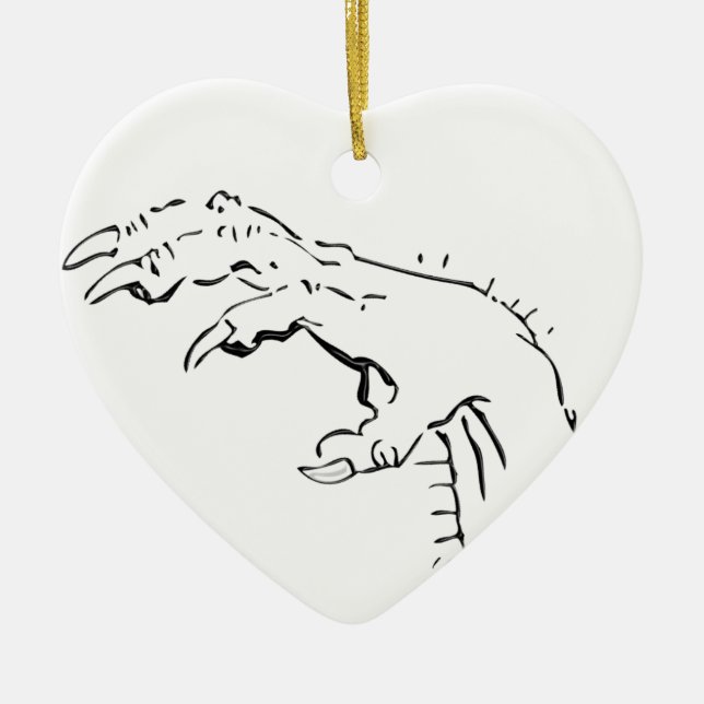 Spooky Claw Hand Eerie Ceramic Ornament (Front)