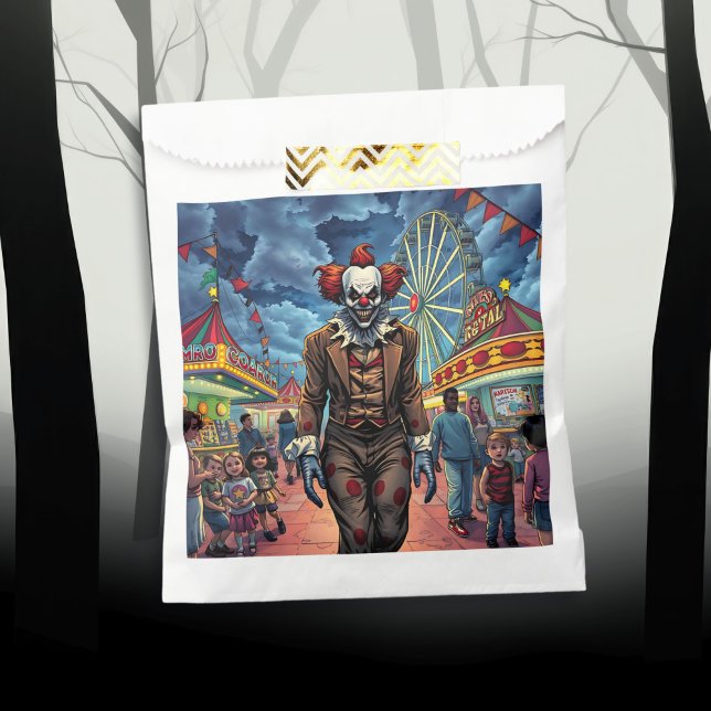 Spooky Clown at Carnival Comic Style Favor Bag (Creator Uploaded)