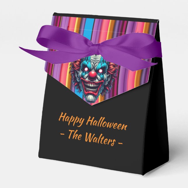 Spooky Clown Halloween Party Favor Boxes (Front Side)