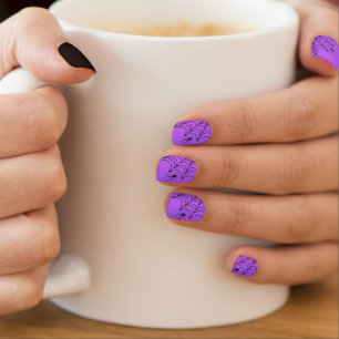 Spooky Cobweb Black & Purple Halloween Minx Nail Art