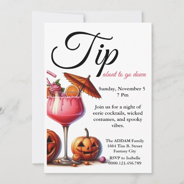 Spooky Cocktails Invitation Template Halloween  (Front)