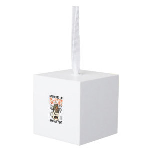 Spooky Coffee Halloween Haunted Mug Graphic Shirt_ Cube Ornament
