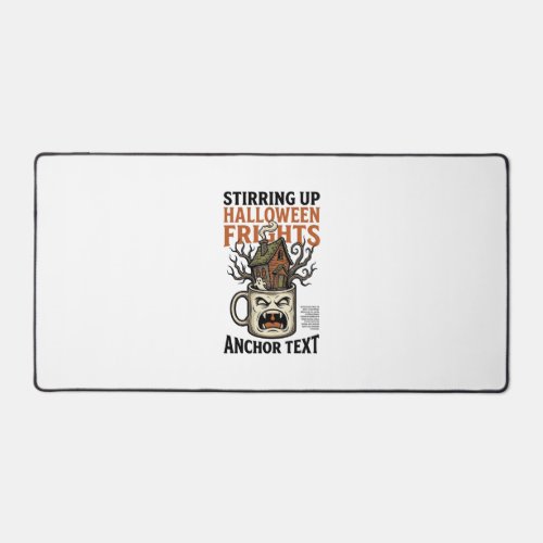 Spooky Coffee Halloween Haunted Mug Graphic Shirt_ Desk Mat