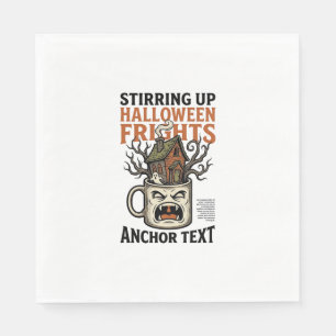 Spooky Coffee Halloween Haunted Mug Graphic Shirt_ Napkins