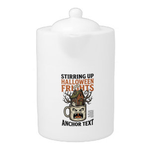 Spooky Coffee Halloween Haunted Mug Graphic Shirt_ Teapot